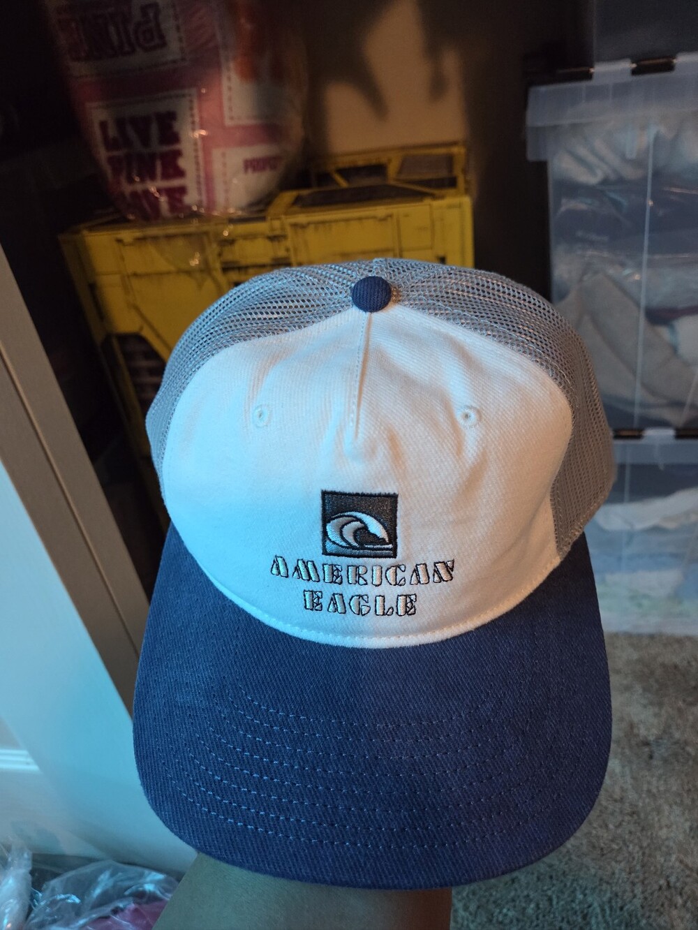 American Eagle Outfitters Two-Tone Navy & White Trucker Cap